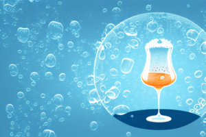 A glass of alcohol with water molecules evaporating from it