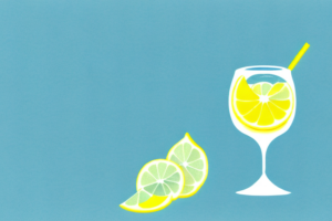 A glass of water with a lemon slice and a straw